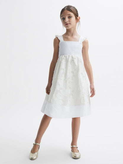 Dsiney Kidz - Reiss White Abby Lace Detail Bow Back Dress image 1