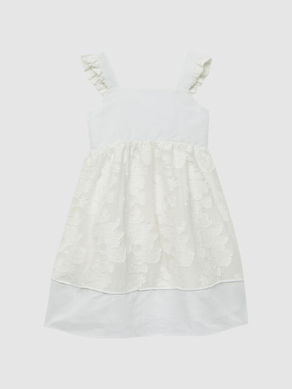 Dsiney Kidz - Reiss White Abby Lace Detail Bow Back Dress image 2