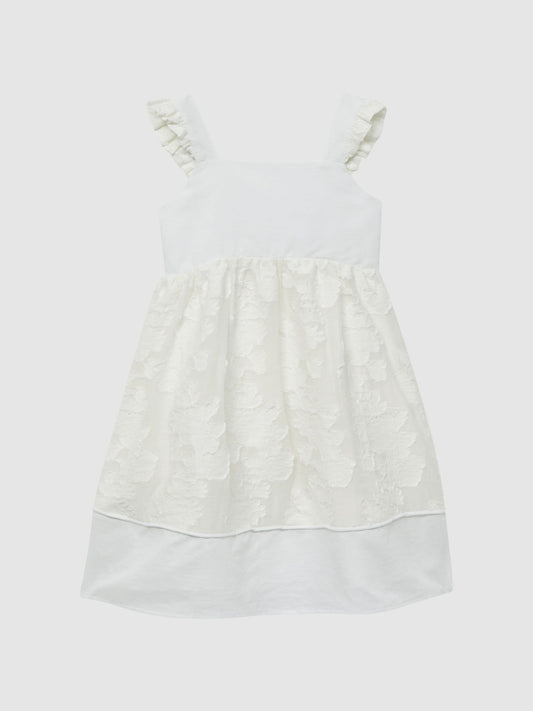 Dsiney Kidz - Reiss White Abby Lace Detail Bow Back Dress image 2