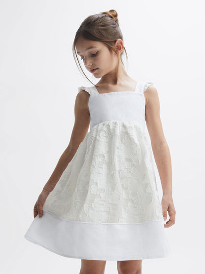Dsiney Kidz - Reiss White Abby Lace Detail Bow Back Dress image 3