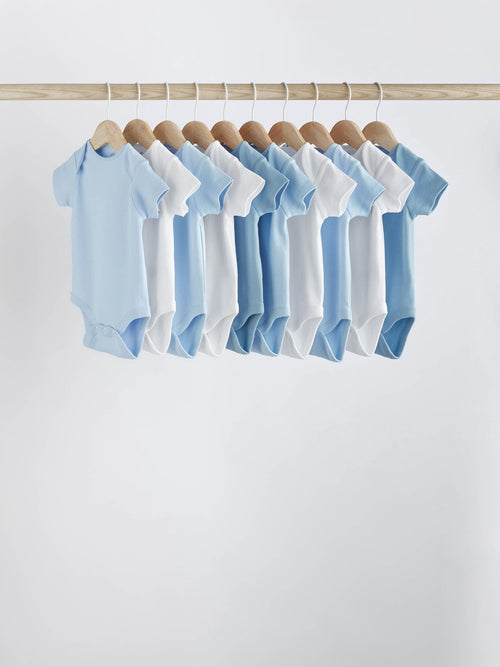 Dsiney Kidz - Blue 10 Pack Plain Baby Bodysuits image 1