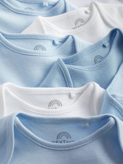 Blue 10 Pack Plain Baby Bodysuits image 6
