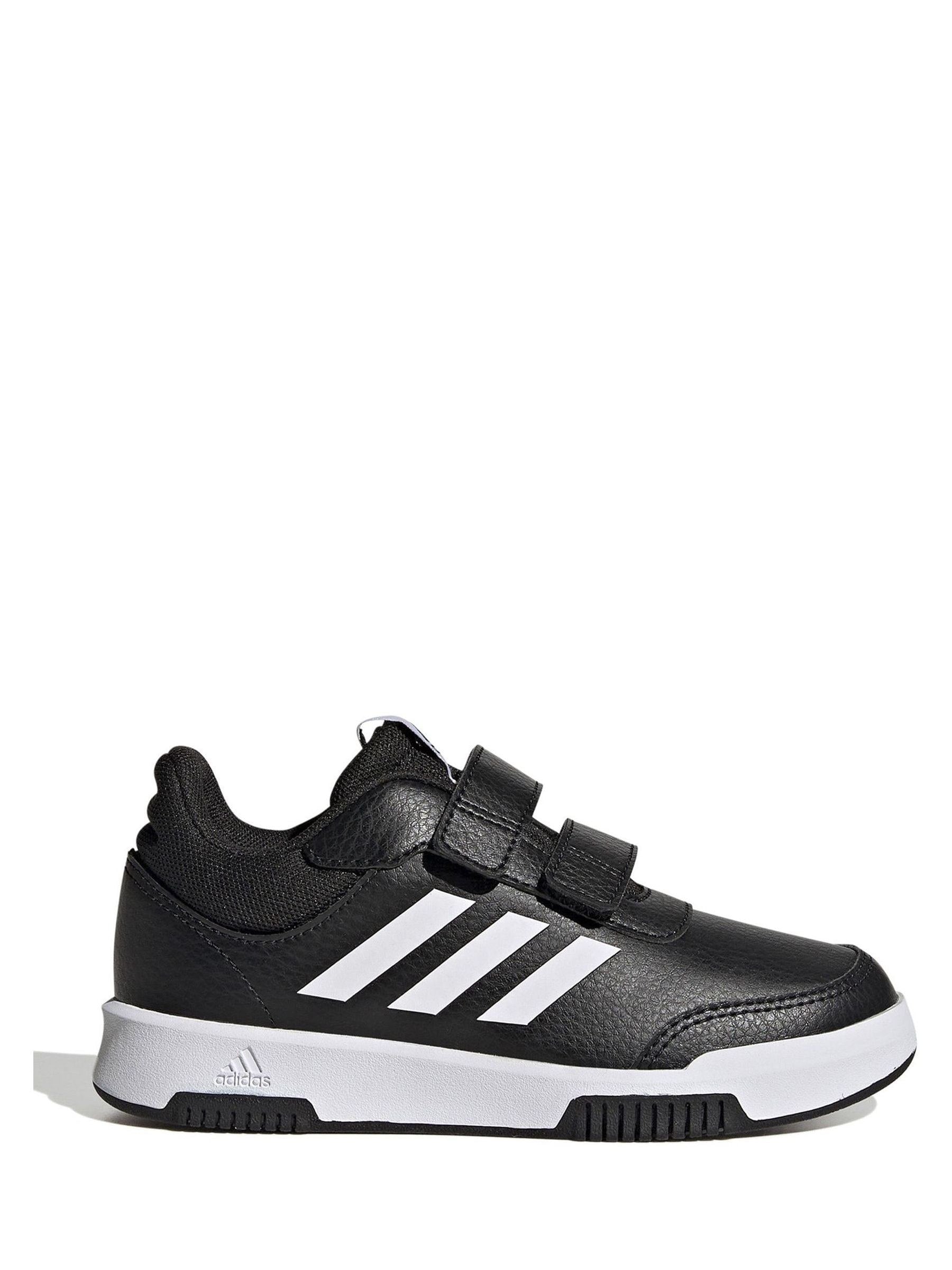 adidas Black/White Hook and Loop Tensaur Kids Trainers image 1