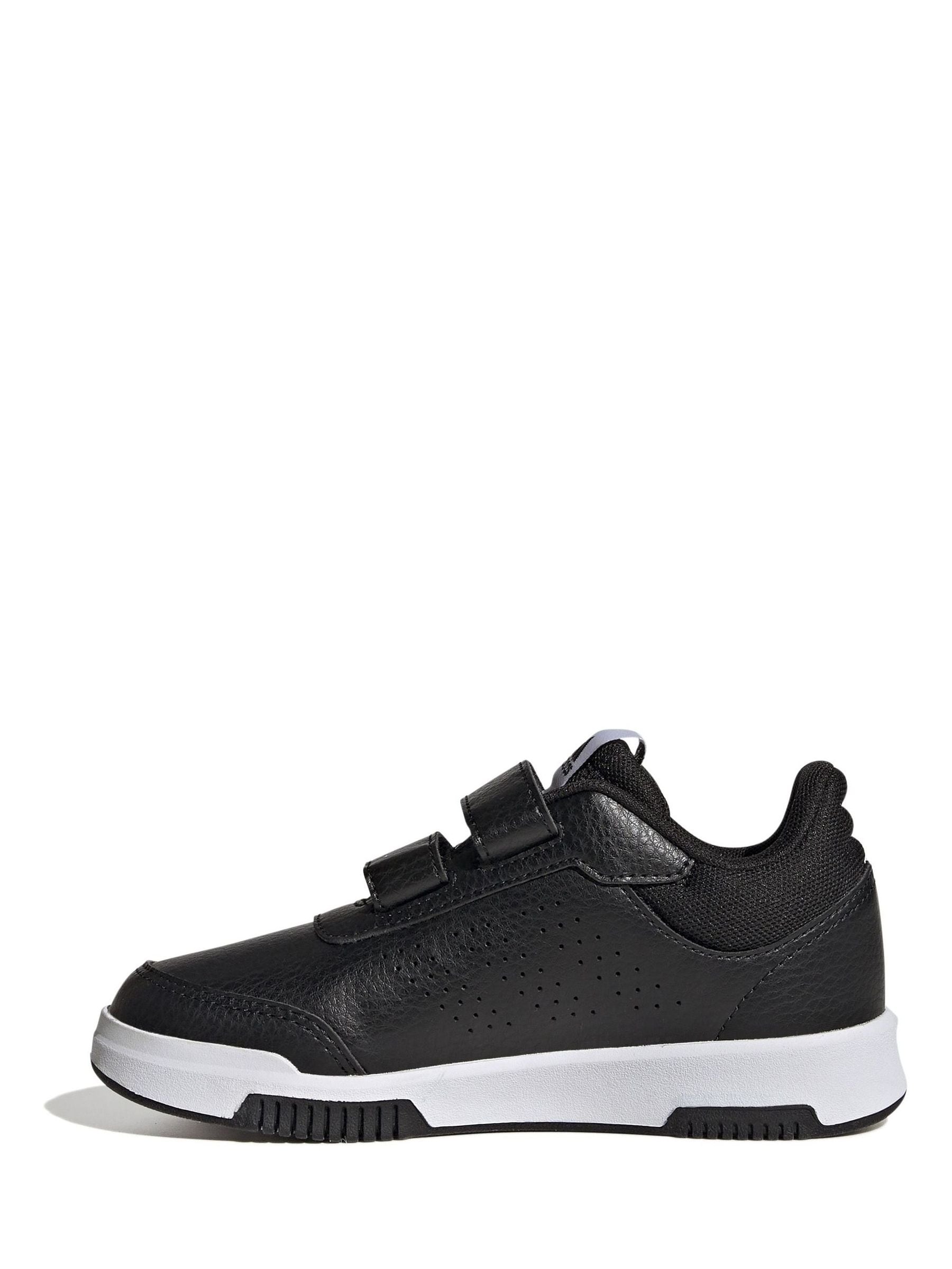 adidas Black/White Hook and Loop Tensaur Kids Trainers image 2