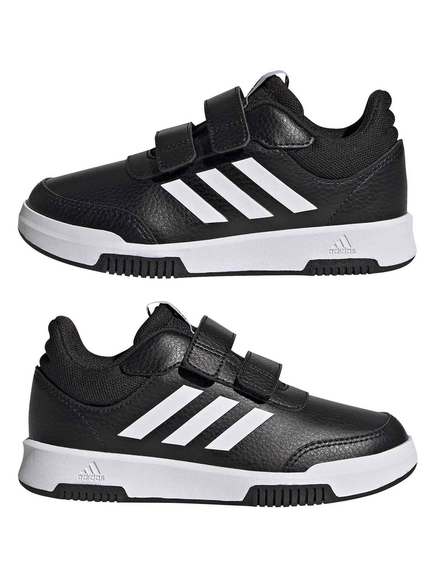 adidas Black/White Hook and Loop Tensaur Kids Trainers image 5