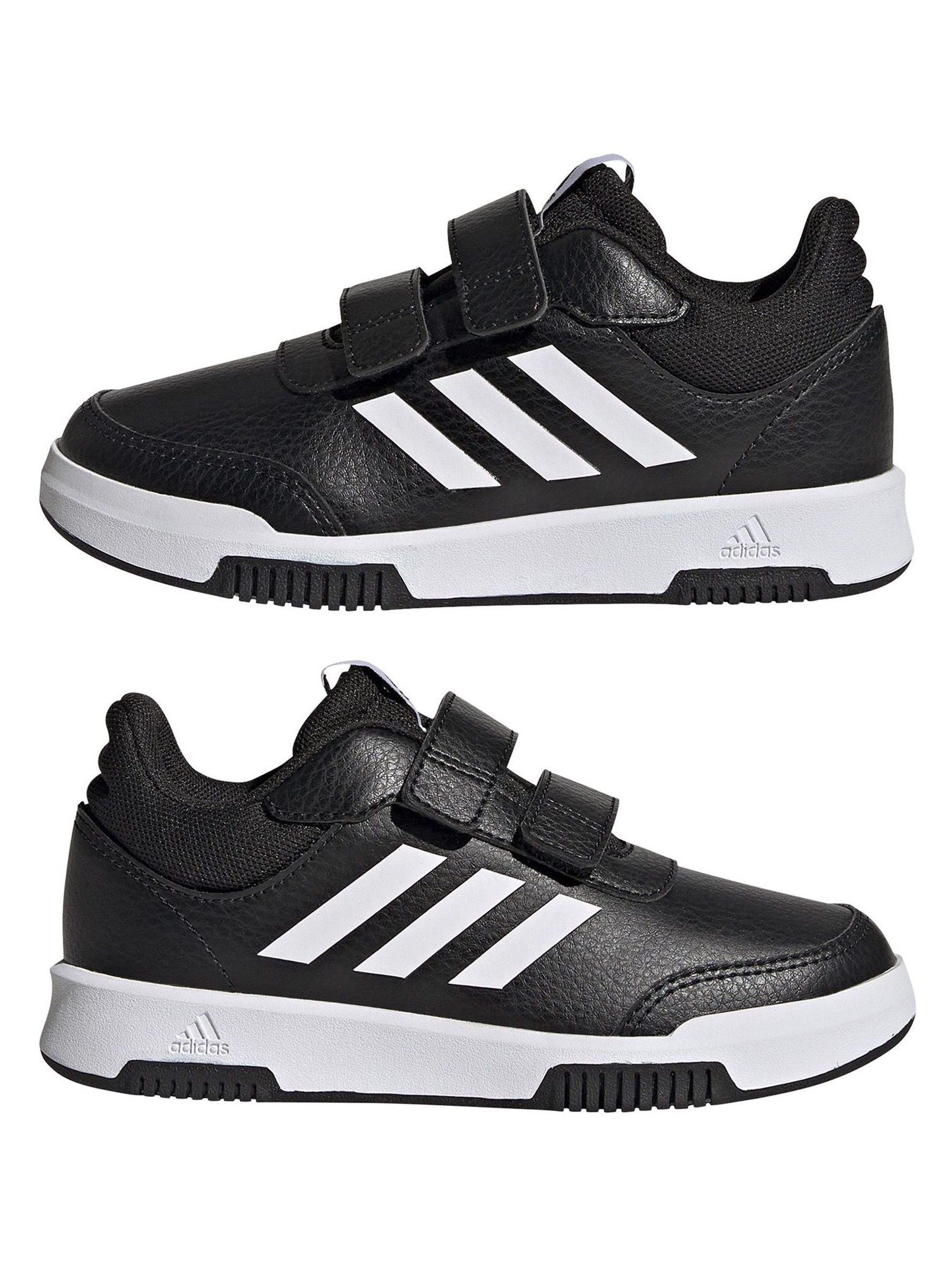 adidas Black/White Hook and Loop Tensaur Kids Trainers image 5