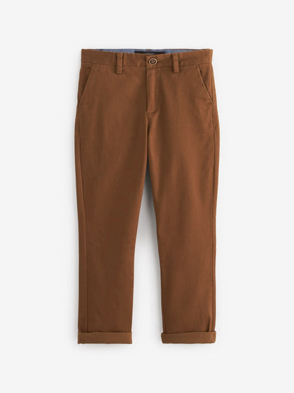 Dsiney Kidz - Ginger/Tan Brown Regular Fit Stretch Chino Trousers (3-17yrs) image 1