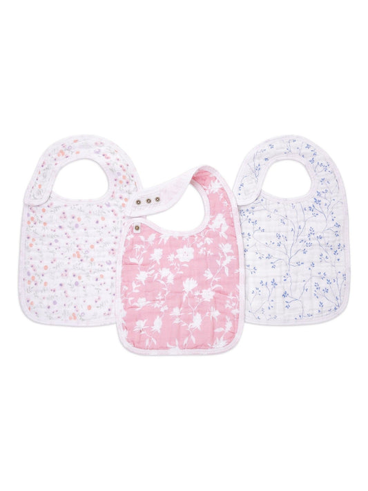 aden + anais Pink 100% Cotton Snap Bibs 3 Pack image 1