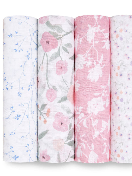 aden + anais Ma Fleur Large Muslin Blankets 4 Pack image 1