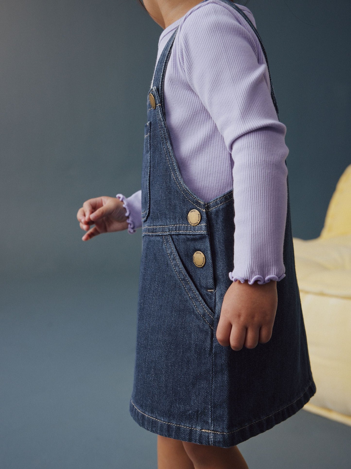 Dsiney Kidz - Indigo Blue Denim Pinafore Dress (3mths-7yrs) image 2