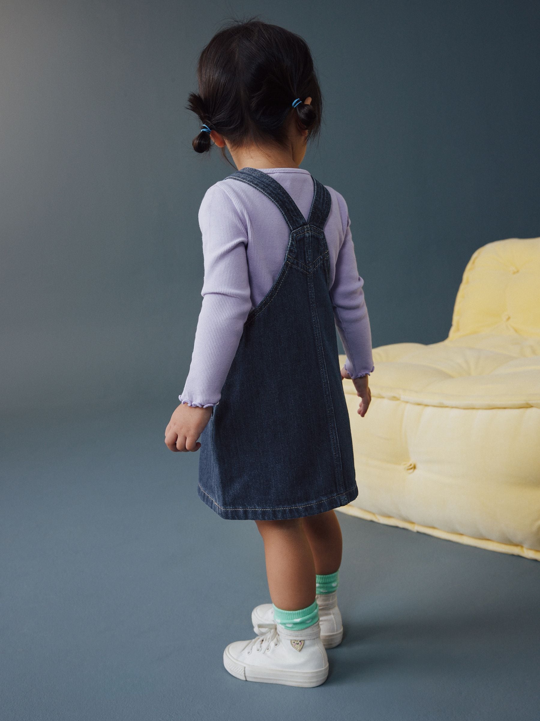 Dsiney Kidz - Indigo Blue Denim Pinafore Dress (3mths-7yrs) image 3