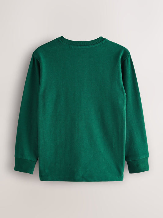 Dsiney Kidz - Green Forest Regular Fit Long Sleeve Cosy T-Shirt (3-16yrs) image 2