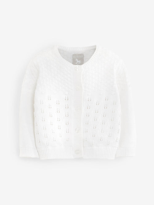 Dsiney Kidz - The Little Tailor White Pointelle 100% Cotton Cardigan image 1