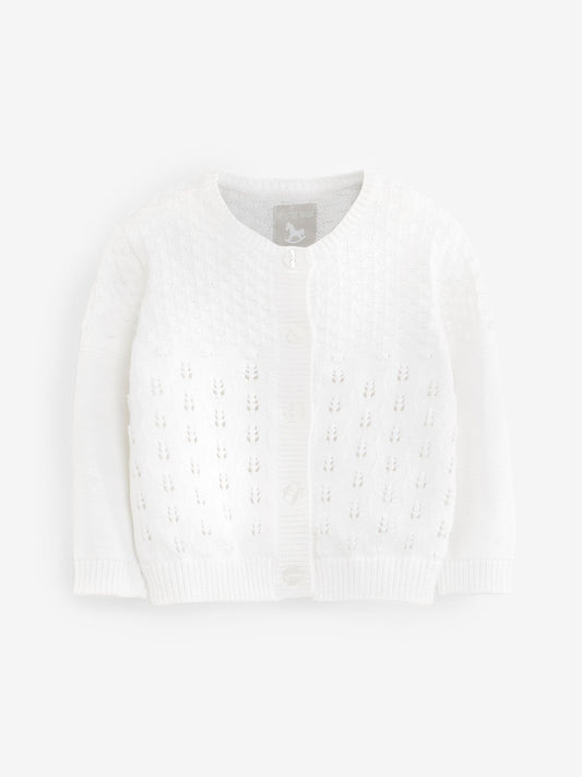Dsiney Kidz - The Little Tailor White Pointelle 100% Cotton Cardigan image 1