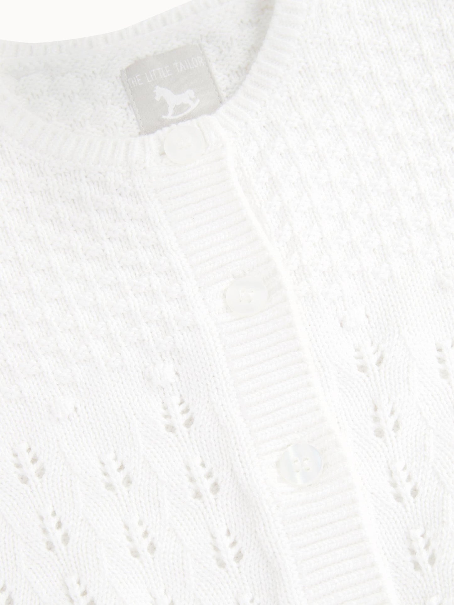 Dsiney Kidz - The Little Tailor White Pointelle 100% Cotton Cardigan image 4