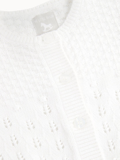 Dsiney Kidz - The Little Tailor White Pointelle 100% Cotton Cardigan image 4