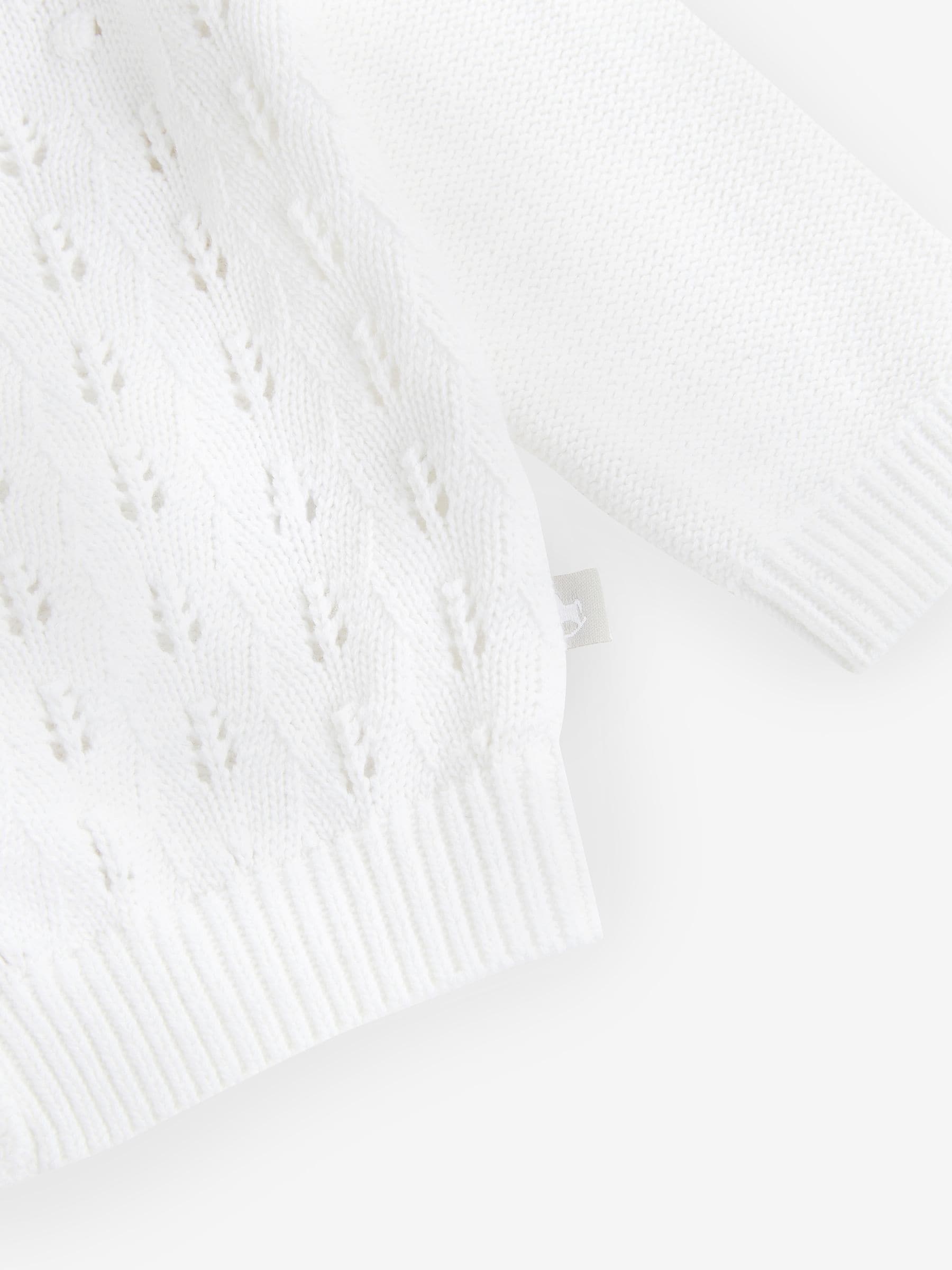 Dsiney Kidz - The Little Tailor White Pointelle 100% Cotton Cardigan image 5