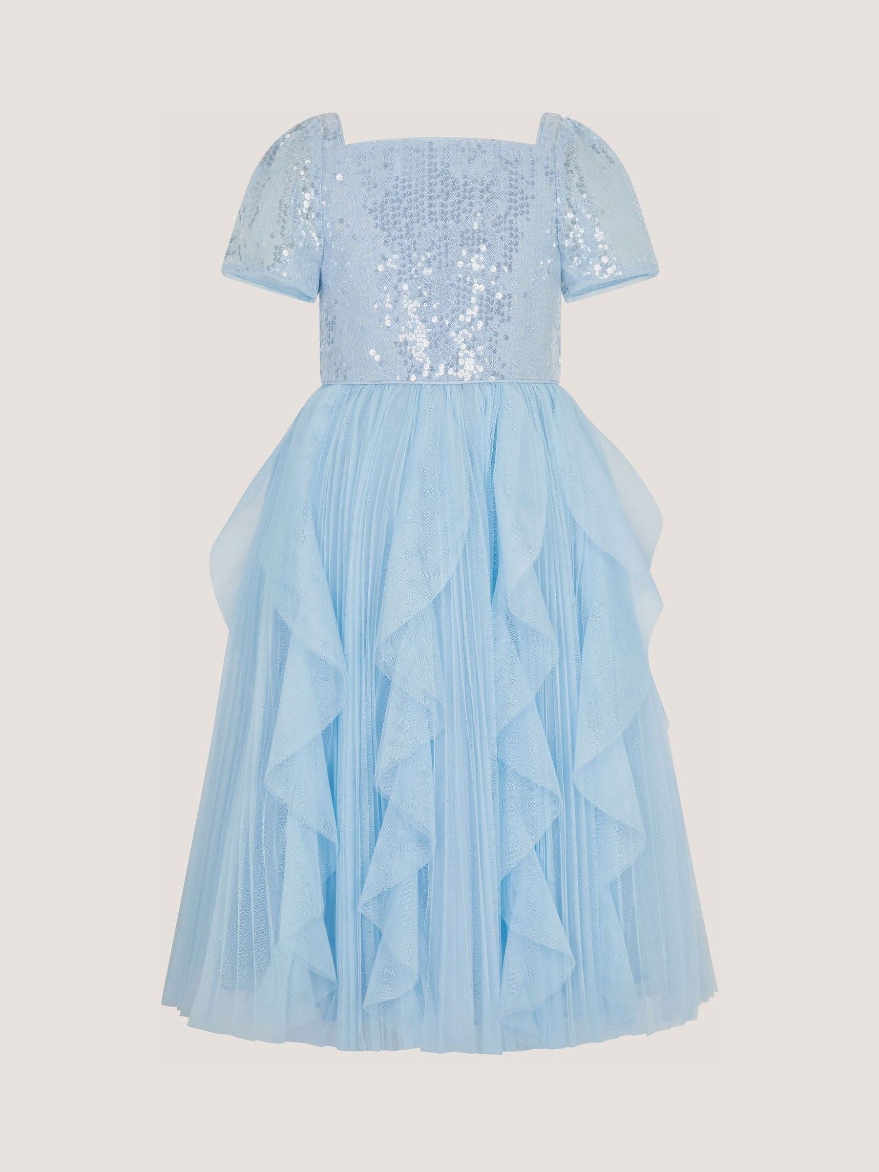 Monsoon Blue Scarla Sequin Ruffle Party Dress image 2