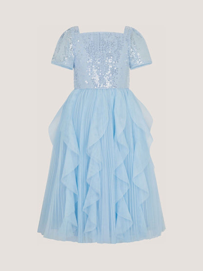 Monsoon Blue Scarla Sequin Ruffle Party Dress image 2