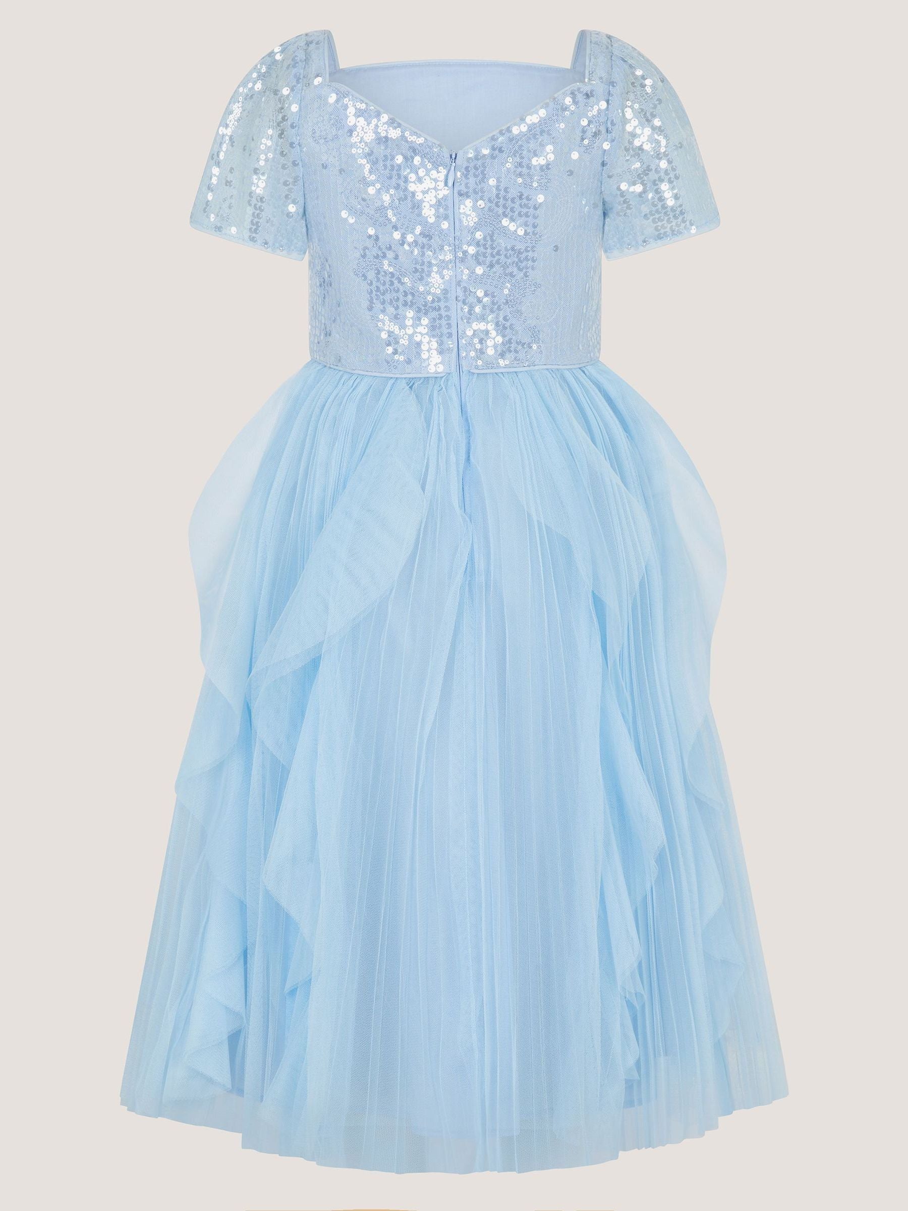 Monsoon Blue Scarla Sequin Ruffle Party Dress image 3