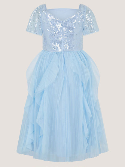 Monsoon Blue Scarla Sequin Ruffle Party Dress image 3