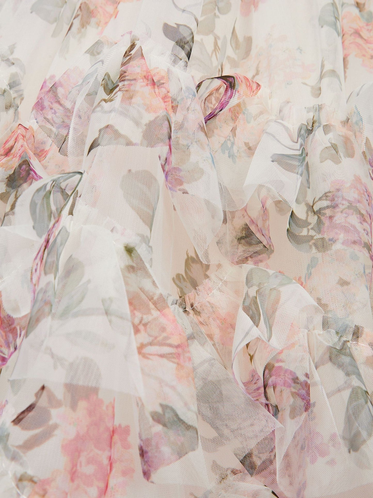 Monsoon Cream Roma Floral Print Ruffle Party Dress image 4