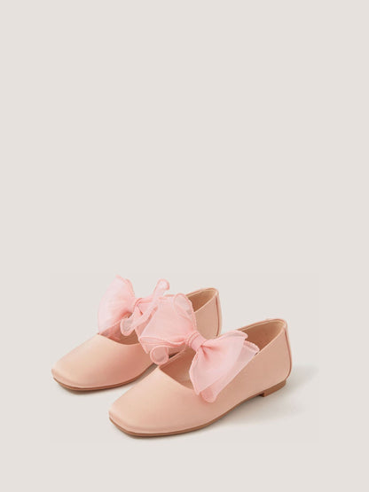 Monsoon Pink Organza Bow Ballet Flats image 1