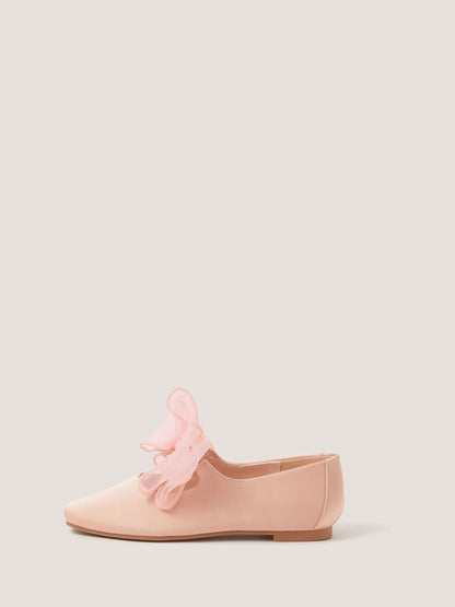 Monsoon Pink Organza Bow Ballet Flats image 2