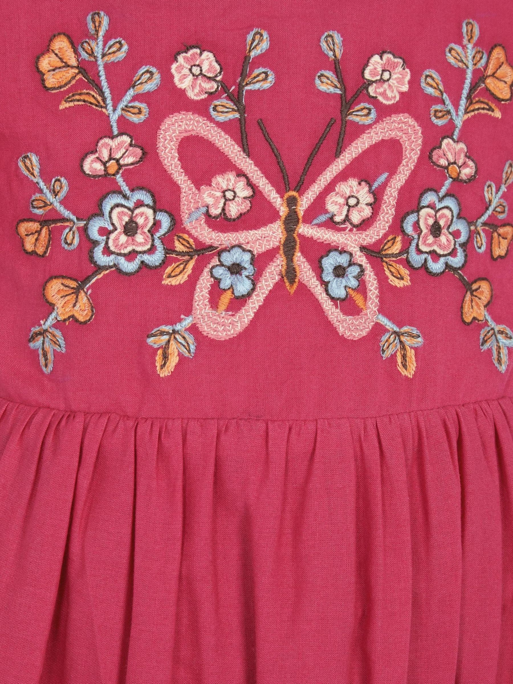 Monsoon Pink Baby Butterfly Broderie Romper image 3