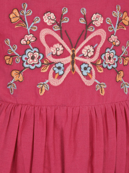 Monsoon Pink Baby Butterfly Broderie Romper image 3