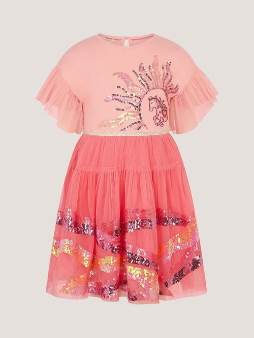 Dsiney Kidz - Monsoon Pink Sequin Unicorn Disco Dress image 1