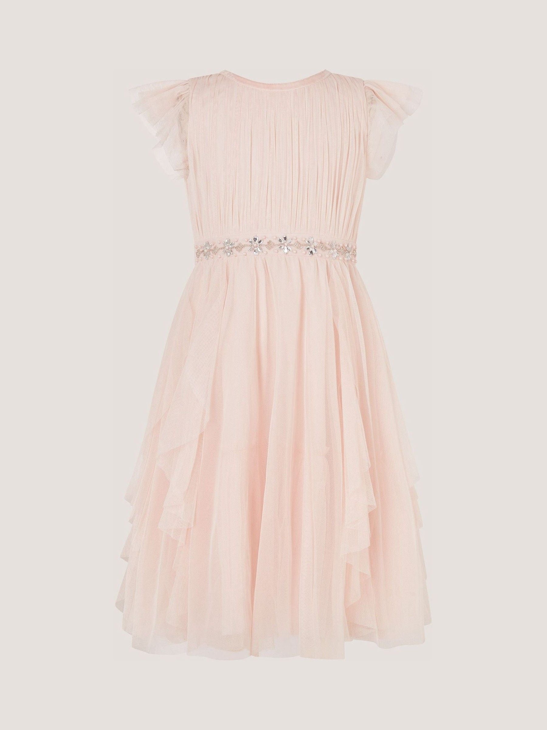 Monsoon Pink Pennie Embellished Ruffle Party Dress image 2