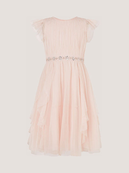 Monsoon Pink Pennie Embellished Ruffle Party Dress image 2