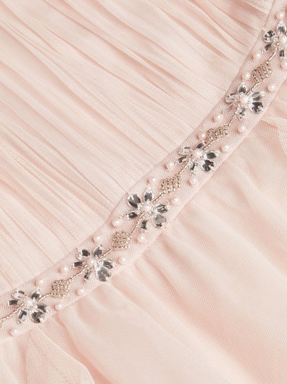 Monsoon Pink Pennie Embellished Ruffle Party Dress image 3