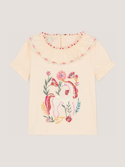 Dsiney Kidz - Monsoon Cream Sequin Unicorn Collar Top image 2