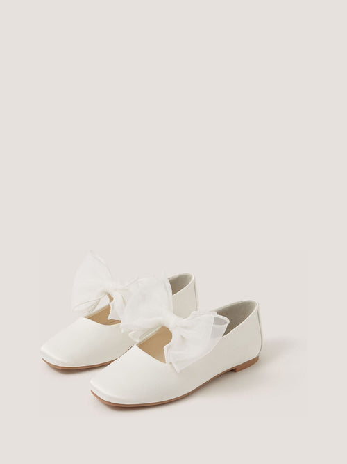 Monsoon Cream Organza Bow Ballet Flats image 1