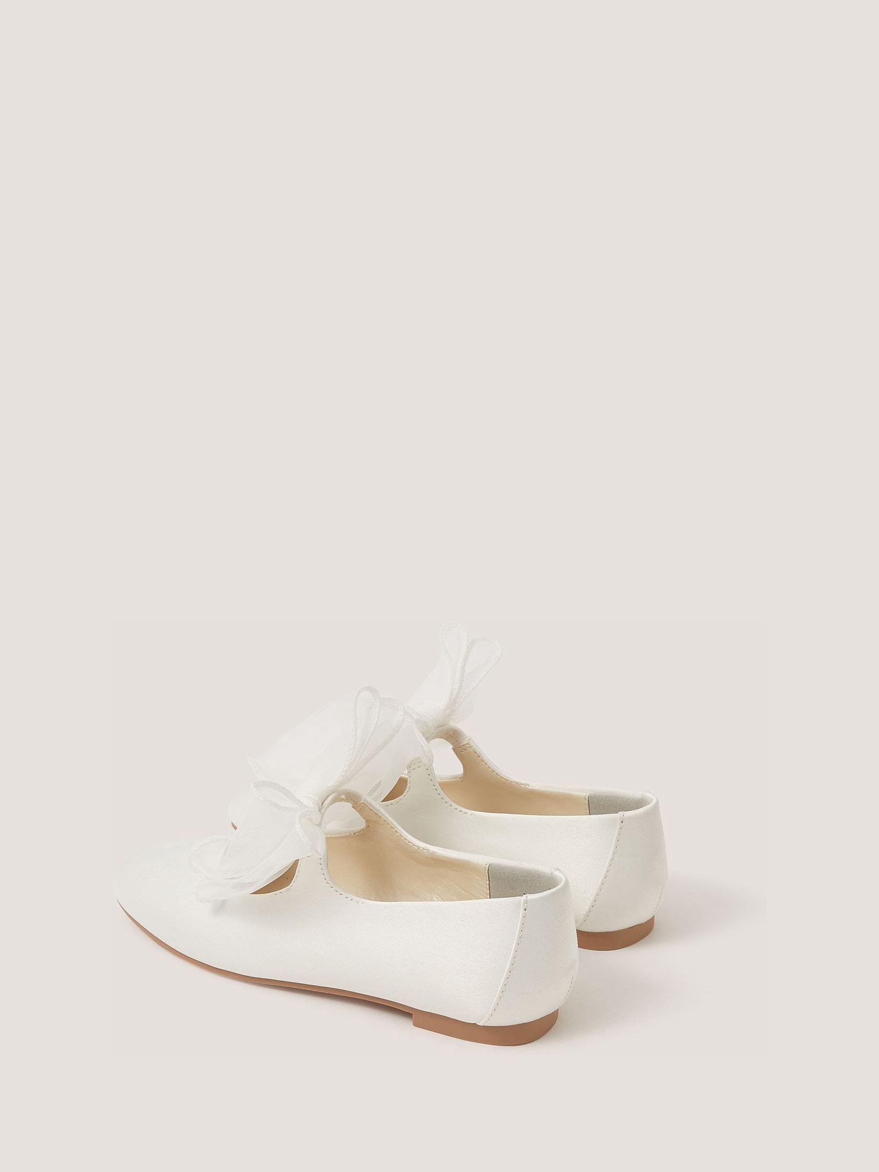 Monsoon Cream Organza Bow Ballet Flats image 3