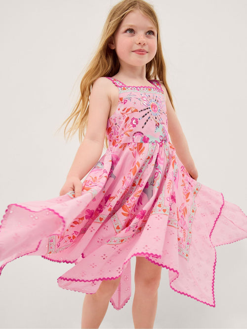 Dsiney Kidz - Monsoon Pink Unicorn Print Hanky Hem Dress image 1
