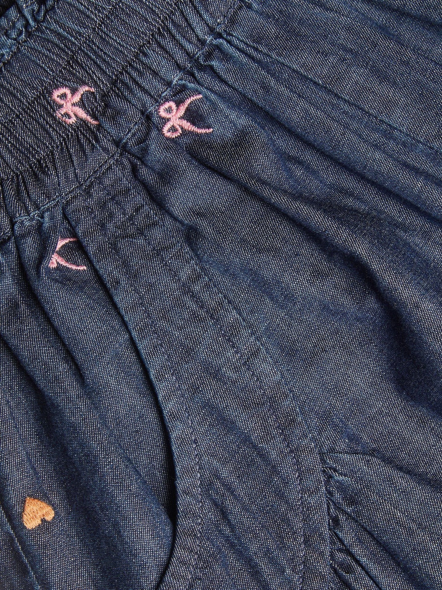 Monsoon Blue Embroidered Chambray Cuffed Trousers image 4