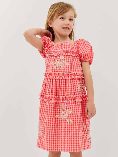 Dsiney Kidz - Monsoon Pink Sequin Butterfly Gingham Dress image 1