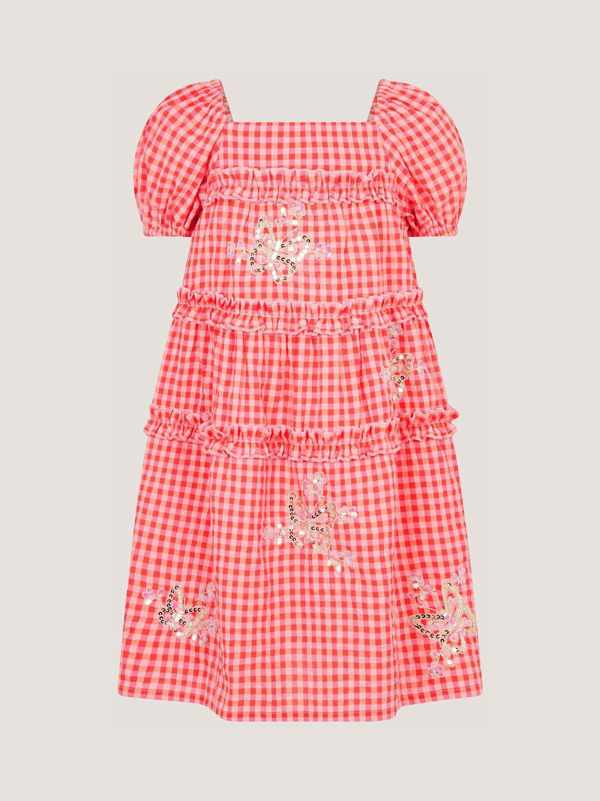Dsiney Kidz - Monsoon Pink Sequin Butterfly Gingham Dress image 2