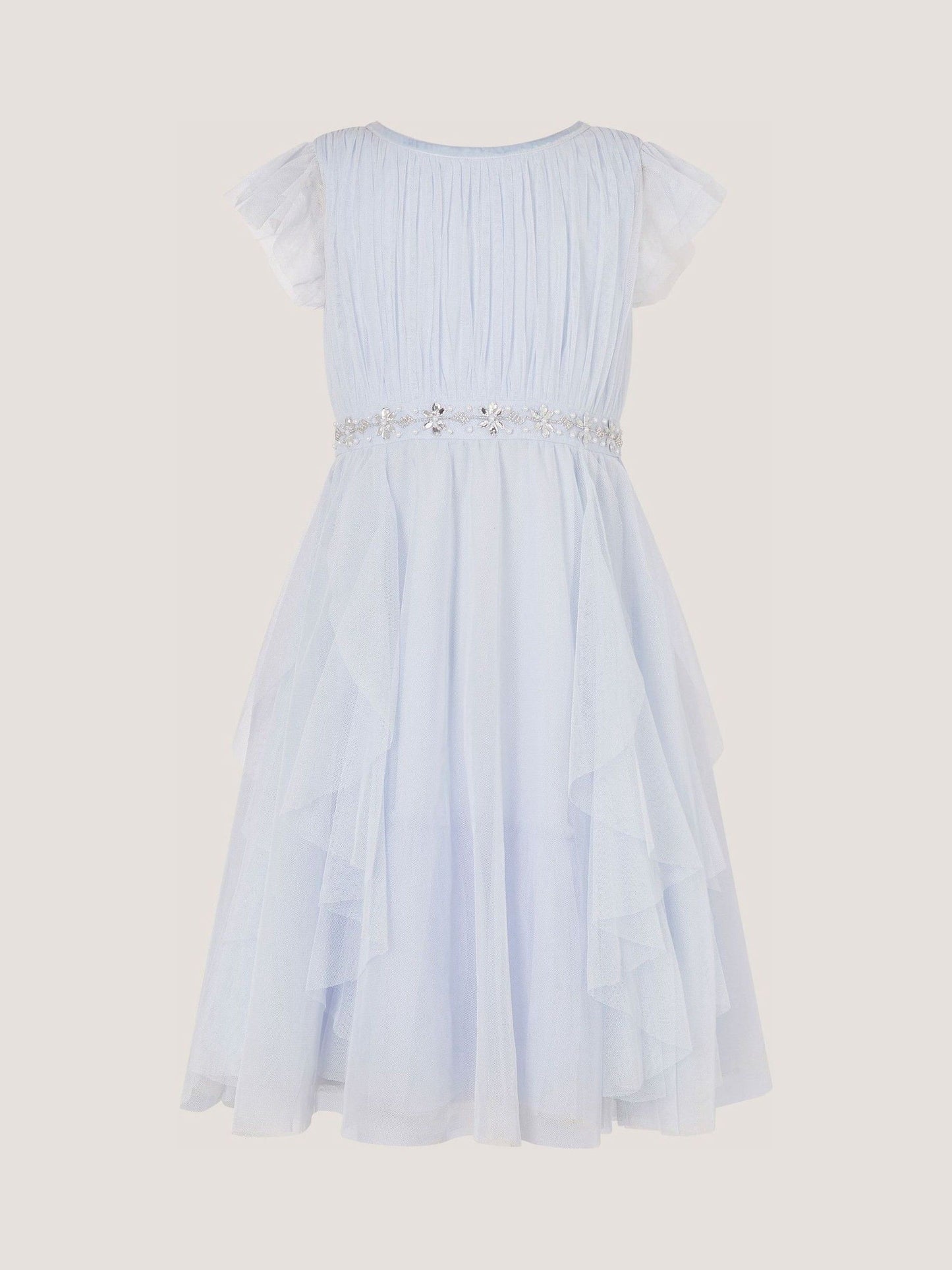 Monsoon Blue Pennie Embellished Ruffle Party Dress image 2