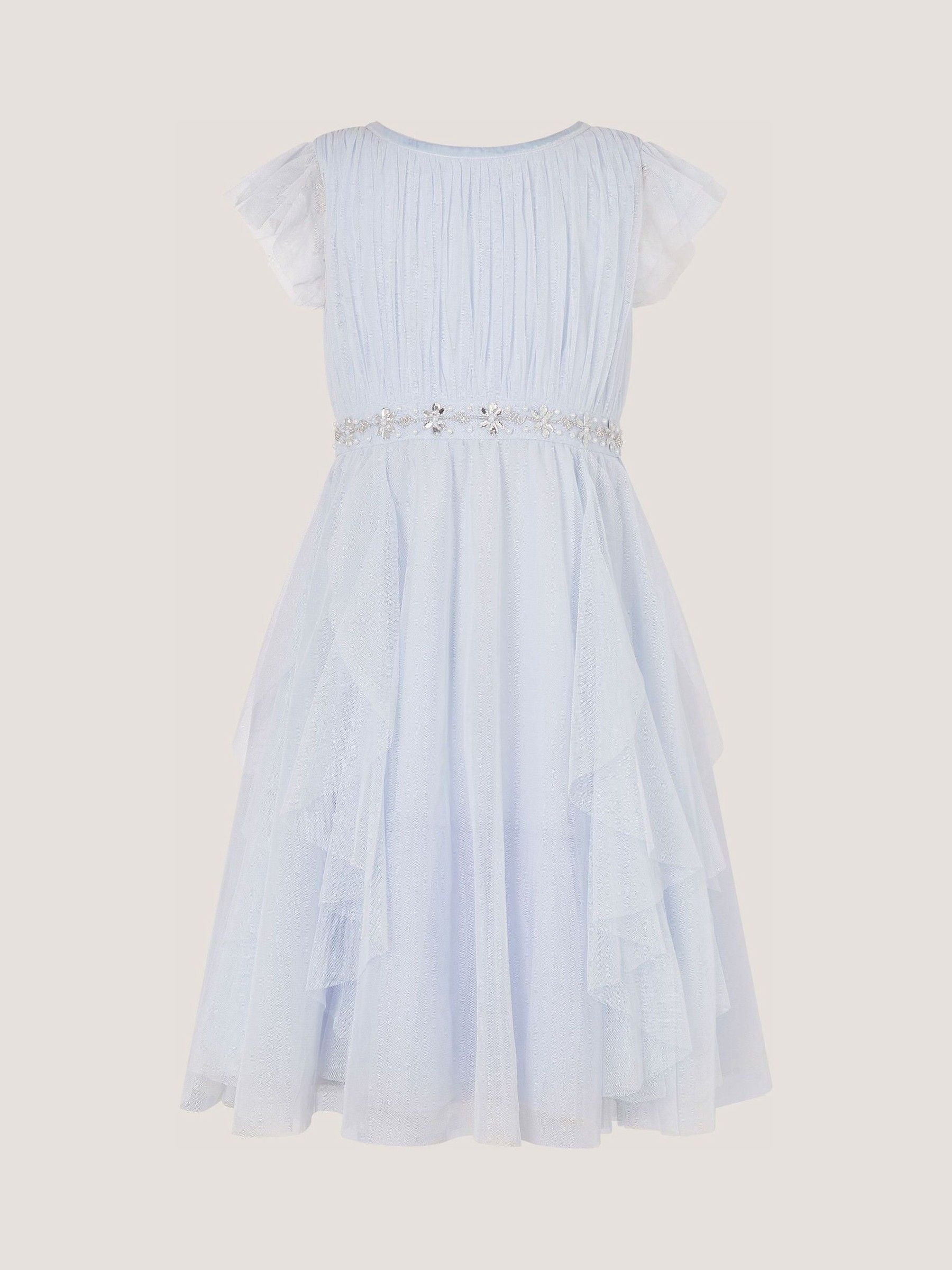 Monsoon Blue Pennie Embellished Ruffle Party Dress image 2
