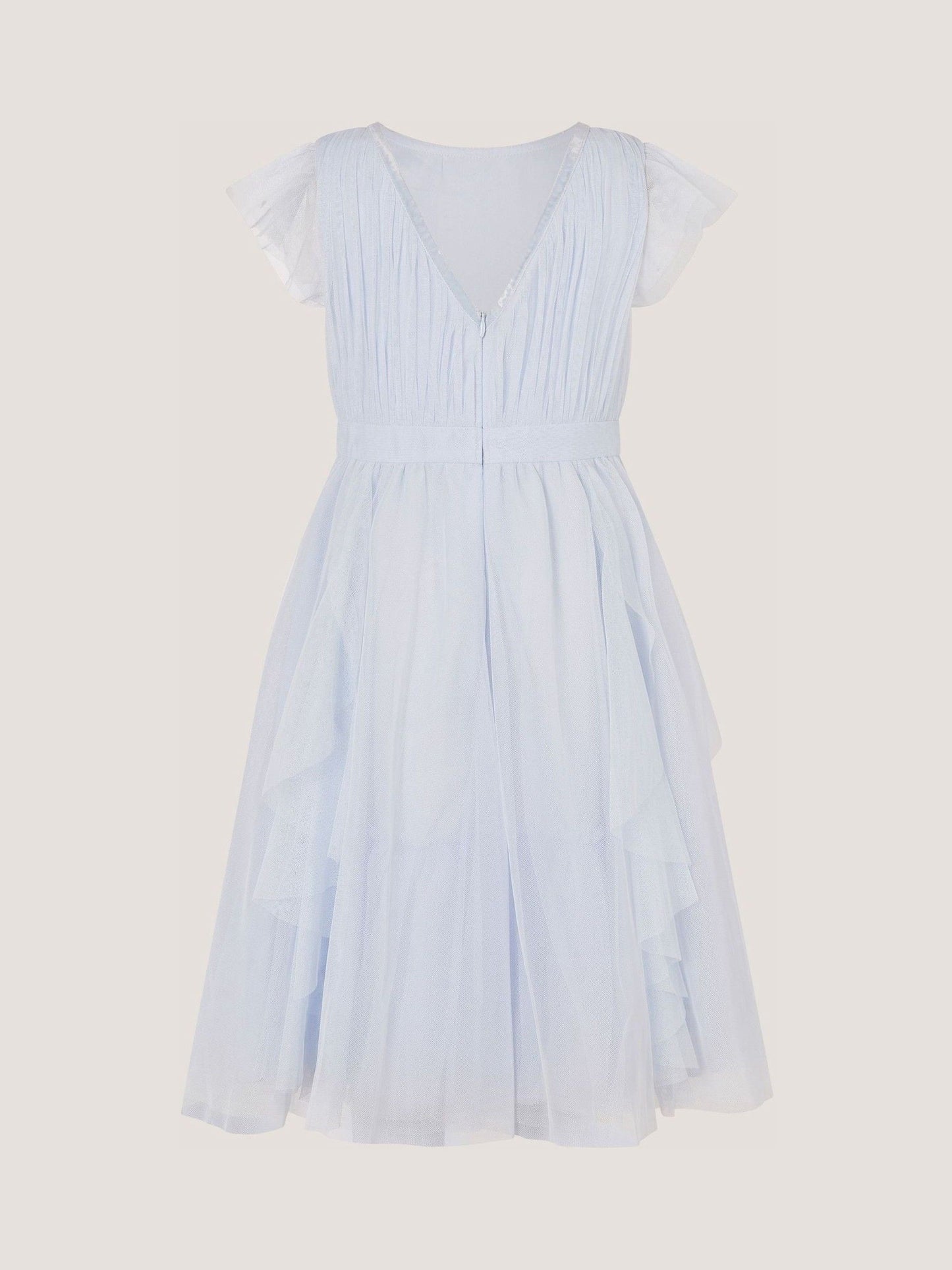 Monsoon Blue Pennie Embellished Ruffle Party Dress image 3
