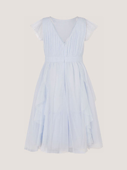 Monsoon Blue Pennie Embellished Ruffle Party Dress image 3