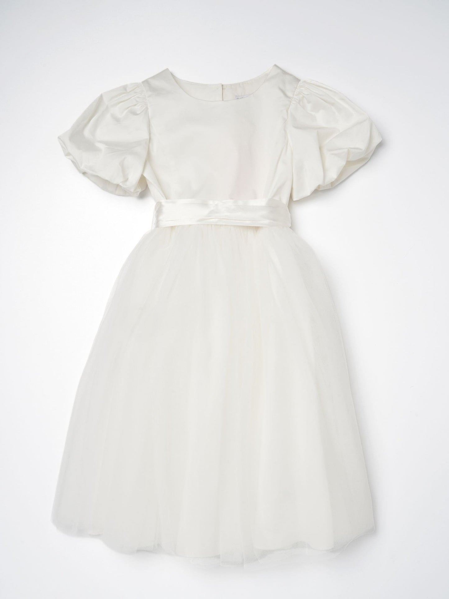 Angel & Rocket White/Ivory Celine Taffeta Tulle Bow Dress image 5
