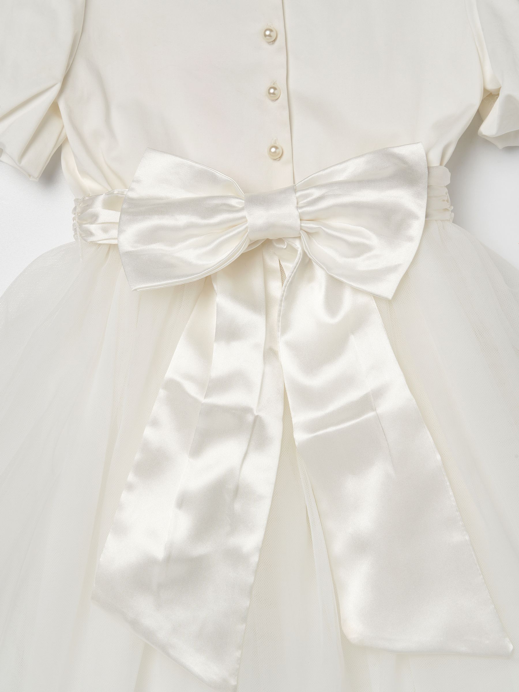 Angel & Rocket White/Ivory Celine Taffeta Tulle Bow Dress image 7