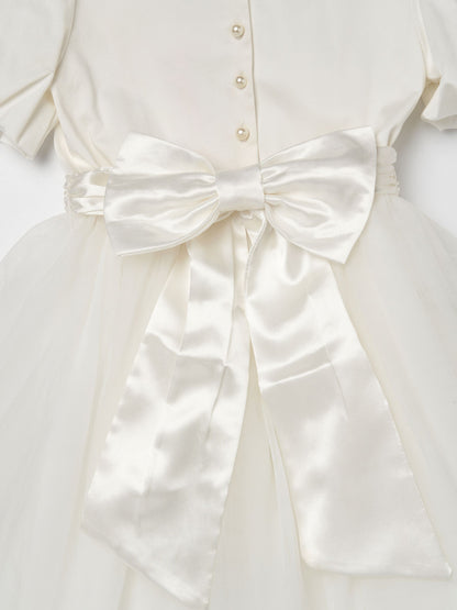 Angel & Rocket White/Ivory Celine Taffeta Tulle Bow Dress image 7