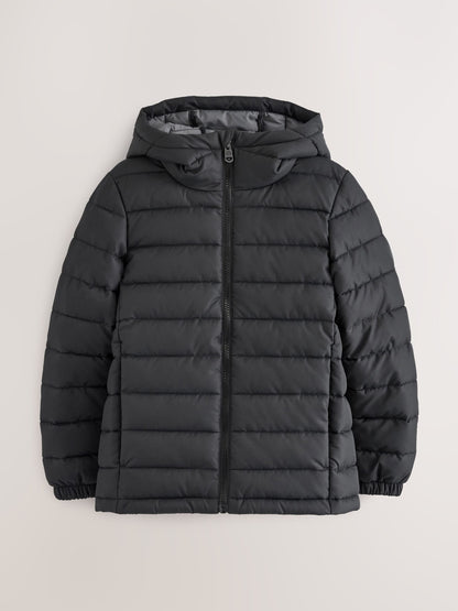 Dsiney Kidz - Black Reflective Quilted Midweight Hooded Jacket (3-17yrs) image 1