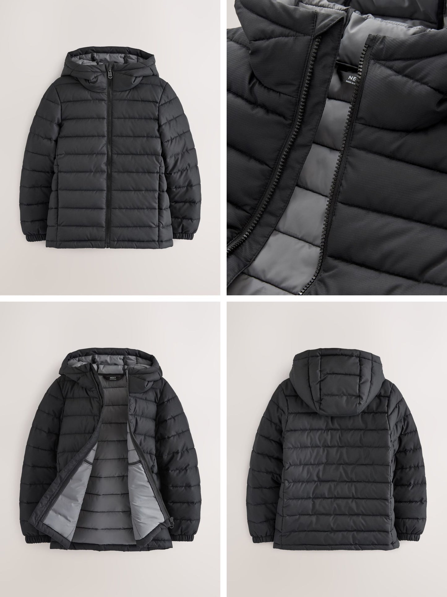 Dsiney Kidz - Black Reflective Quilted Midweight Hooded Jacket (3-17yrs) image 5